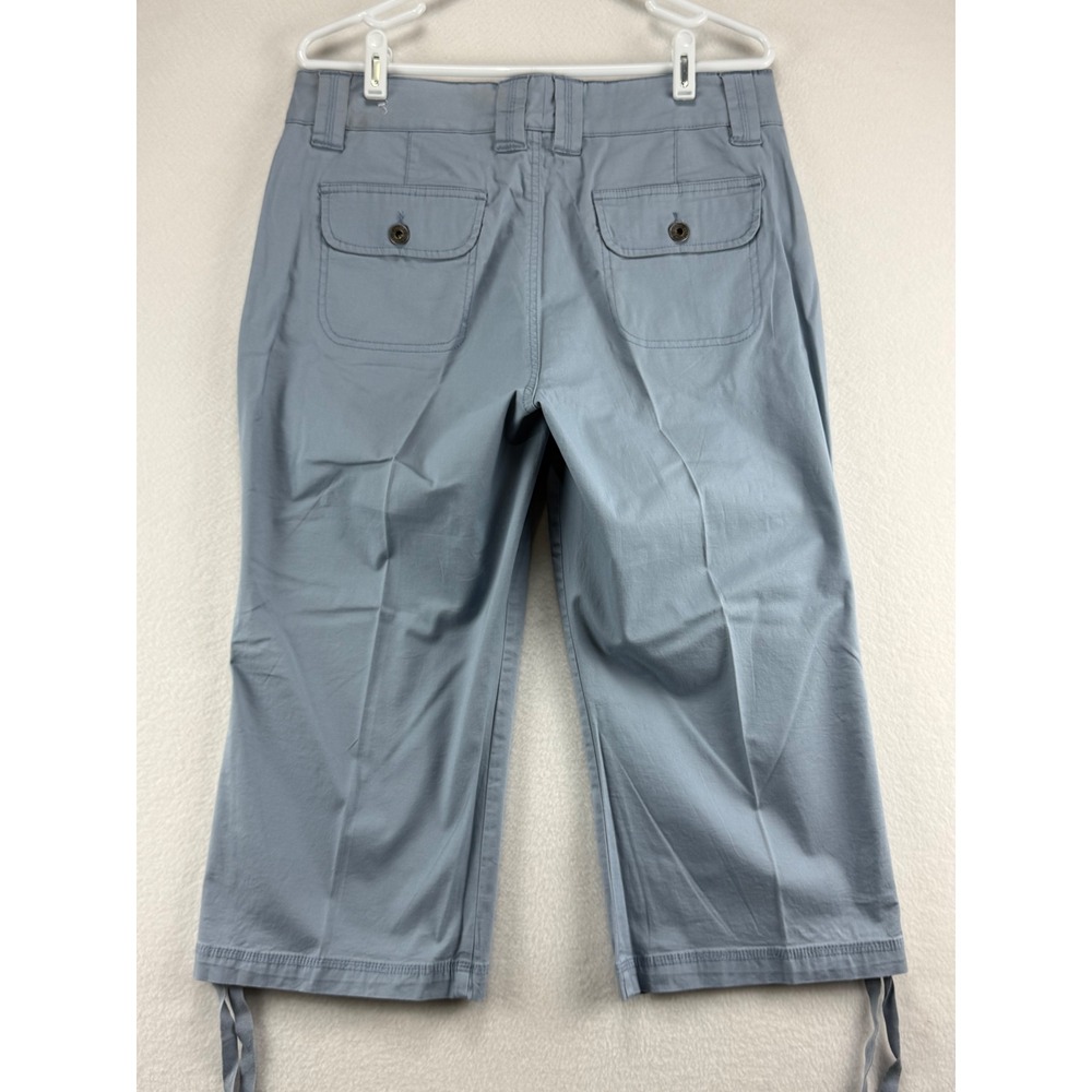 Gloria Vanderbilt Capri Pants Womens 12 Blue Stretch Amanda Cropped Tie Hem - Picture 11 of 11